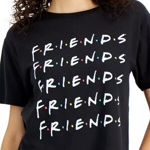 Juniors' Friends Graphic Crop Tee - Black - Large